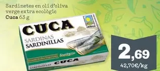 Cuca - Sardinetes En Oli D'oliva Verge Extra Ecológic