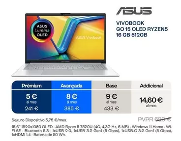 Asus - Vivobook Go 15 Oled Ryzen5 16 Gb 512Gb