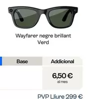 Ray Ban - Wayfarer Negre Brillant Verd