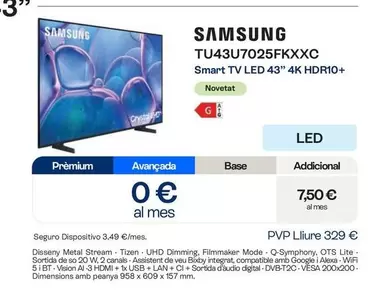Samsung - Tu43u7025fkxxc Smart Tv Led 43" 4k Hdr10+