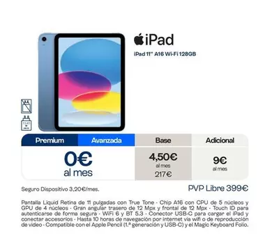 Apple - Ipad 11" A16 Wi Fi 128gb