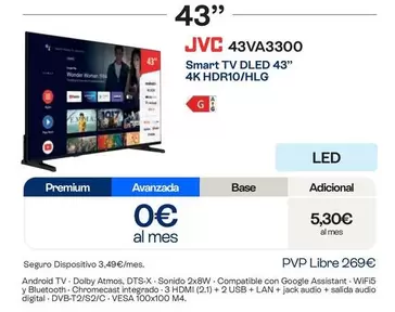 JVC - Smart Tv Oled 43" 4k Hdr10/hig