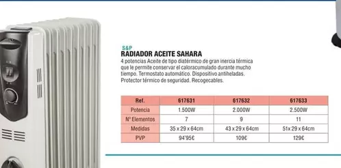 S&P - Radiador Aceite Sahara