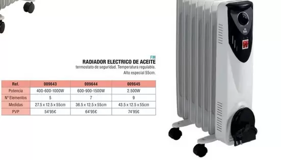 Fm - Radiador Electrico De Aceite