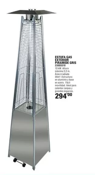 Ideal - Estufa Gas Pistantino Gris