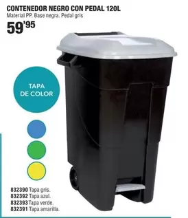 Contenedor Negro Con Pedal 120L