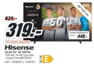 Hisense - Qled 50" 4k 50e7q