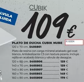 Blanco - Plato De Ducha Cubik Nube