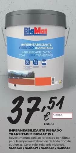 Bigmat - Impermeabilizante Ifirado Transitable