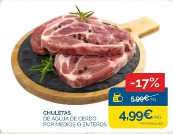 Chuletas De Aguja De Cerdo Por Medios O Enteros