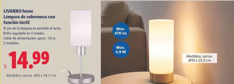 Livarno Home - Lampara De Sobremesa Con Funcion Tactil