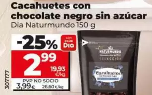 Dia Naturmundo - Cacahuetes Con Chocolate Negro Sin Azúcar 