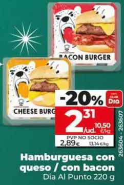 Dia Al Punto - Hamburguesa Con Queso / Con Bacon