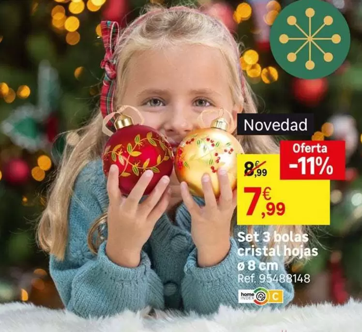 Cristal - Set 3 Bolas  Hojas