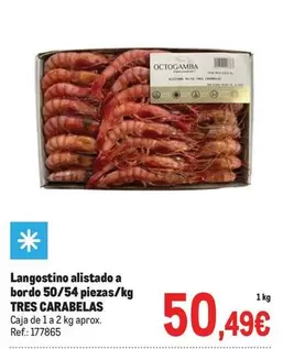 Octogamba - Langostino Alistado A Bordo 50/54 Piezas/kg