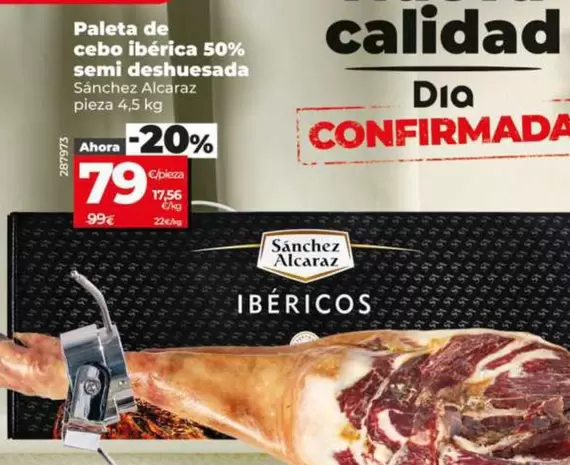 Sánchez Alcaraz - Paleta De Cebo Ibérica 50% Semi Deshuesada