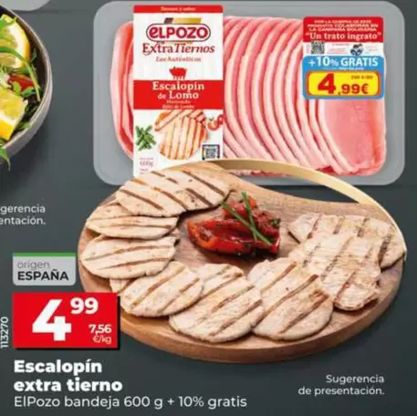 Elpozo - Escalopín Extra Tierno Bandeja 600 G + 10% Gratis