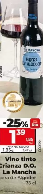 Ribera De Algodor - Vino Tinto Crianza D.o. La Mancha 