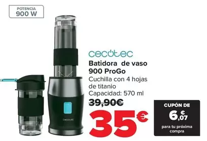 Cecotec - Batidora De Vaso 900 Progo