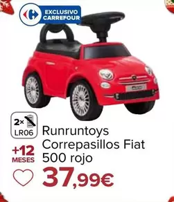 Runruntoys Correpasillos Fiat 500 Rojo