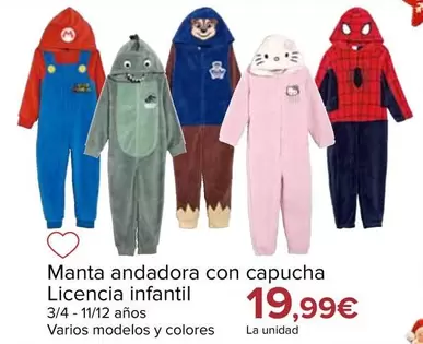 Manta Andadora Con Capucha Licencia Infantil