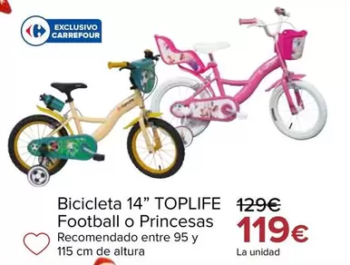 Toplife - Bicicleta 14" Football O Princesas