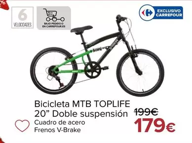 Toplife - Bicicleta MTB 20" Doble Suspension