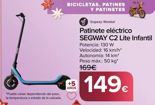 Segway Ninebot - Patinete Electrico C2 Lite Infantil