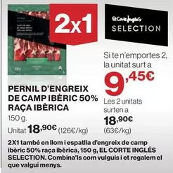 El Corte Inglés - Pernil D'engreix De Camp Iberic 50% Raça Iberica