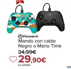 Powera - Mando Con Cable Negro O Mario Time