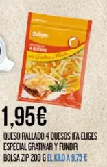 Ifa Eliges - Queso Rallado 4 Quesos Ifa Especial Gratinar Y Fundir Bolsa Zip