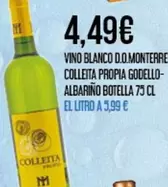 Blanco - Vino  D.o.Monterre Colleita Propia Godello- Albarino