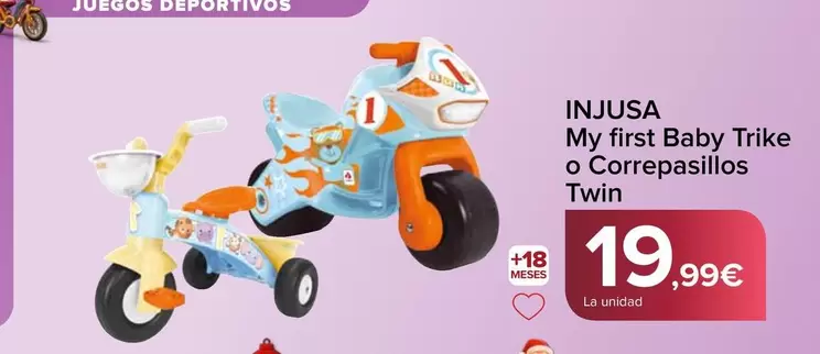 Injusa - My First Baby Trike O Correpasillos Twin