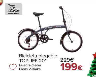 Toplife - Bicicleta Plegable 20"