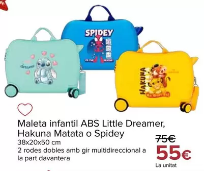 Maleta Infantil Abs Little Dreamer Hakuna Matata O Spidey