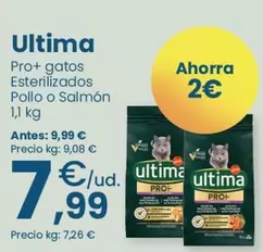 Última - Pro+ Gatos Esterilizados Pollo O Salmon