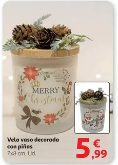 Merry - Vela Vaso Decorada Con Pinas