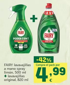 Fairy - Lavavajillas A Mano Spray Limon + Lavavajillas Original