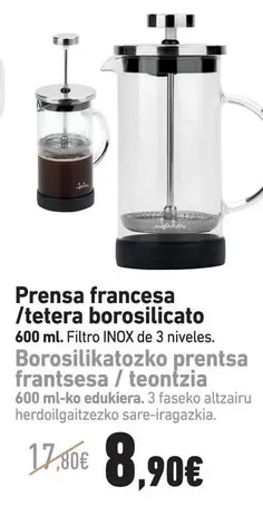 Jata - Prensa Francesa / Tetera Borosilicato