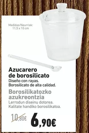 Azucarero De Borosilicato