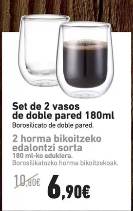 Set De 2 Vasos De Doble Pared 180ml