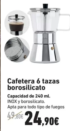 Jata - Cafetera 6 Tazas Borosilicato