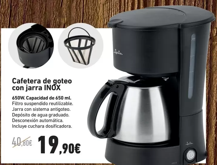 Jata - Cafetera De Goteo Con Jarra Inox