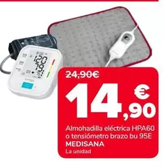 Medisana - Almohadilla Electrica Hpa60 O Tensiómetro Brazo Bu 95E