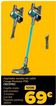 Cecotec - Aspirador Escoba Sin Cable Conga Rockstar P50
