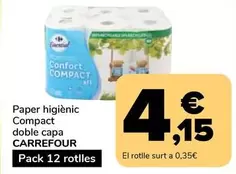 Carrefour - Paper Higiènic Compact Doble Capa