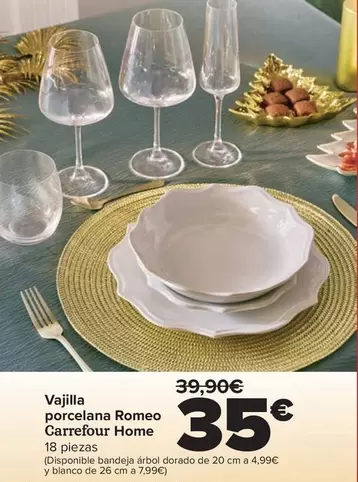 Carrefour Home - Vajilla  Porcelana Romeo  