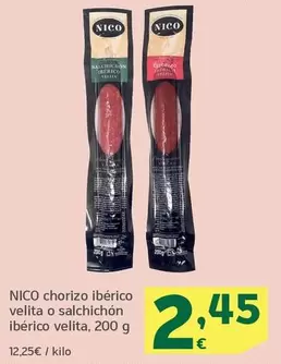 Nico - Chorizo Ibérico Velita O Salchichon Ibérico Velita