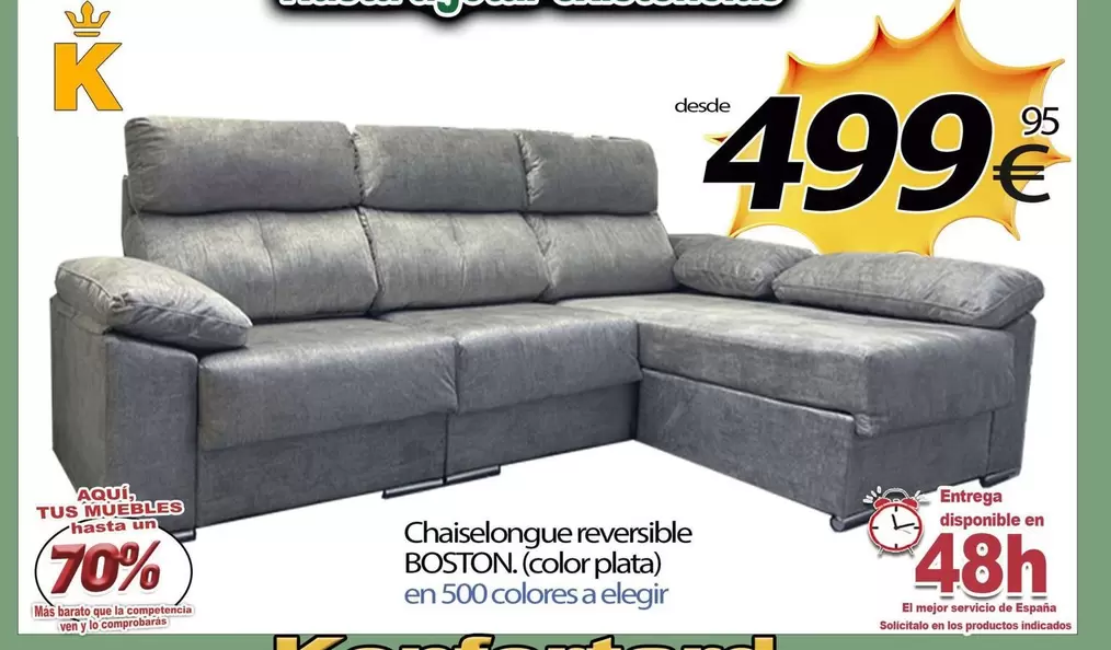 boston - Chaiselongue Reversible