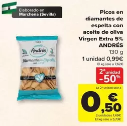 sevilla - Picos en diamantes de espelta con aceite de oliva Virgen Extra 5%